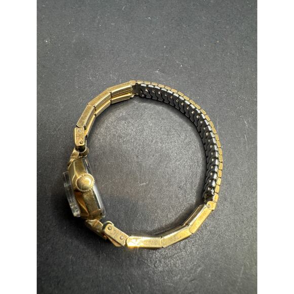 Vtg Wittnauer Art Deco Gold Filled Mechanical Swiss Watch 15.5mm Rare Band - Picture 6 of 14